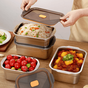 Multifunctional Vacuum-Sealed Stainless Steel Food Storage Container | Airtight & Oven Safe