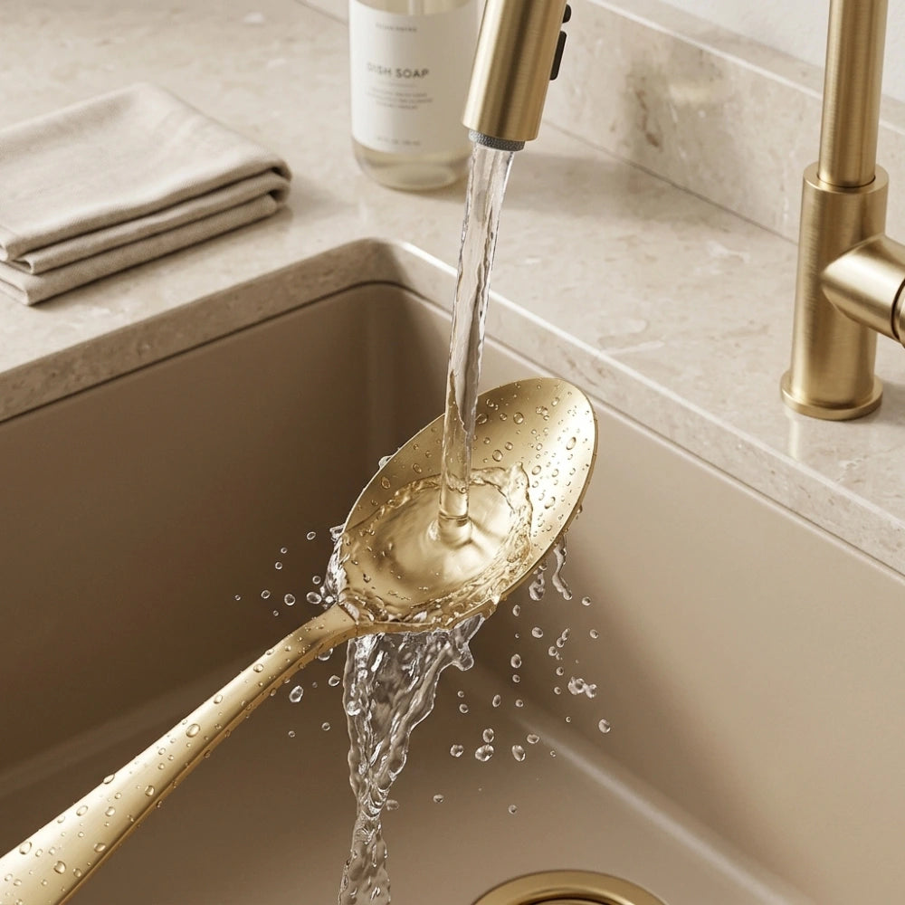 6-Piece Gold Stainless Steel Dessert Spoon Set – Mini Coffee, Tea & Ice Cream Spoons | Mirror Finish, Reusable & Dishwasher Safe (6 pcs)