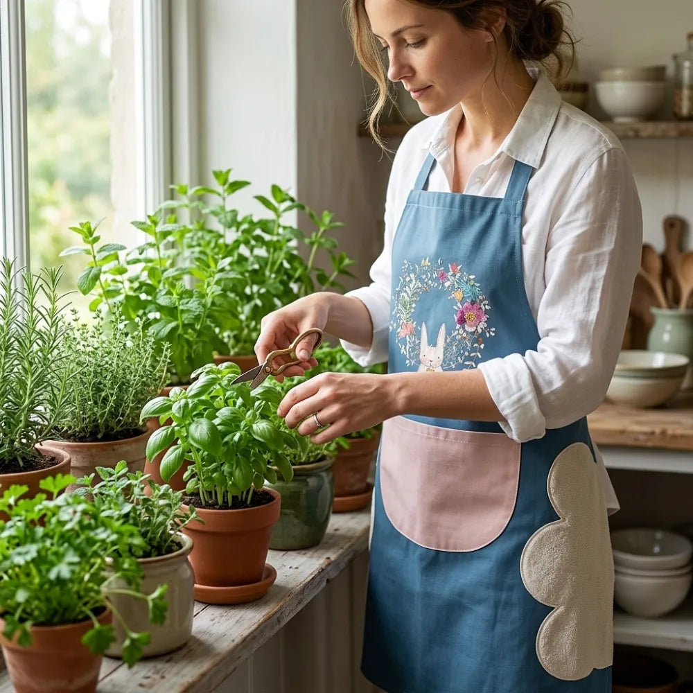 Waterproof Kitchen Apron for Women with Built-In Towel & Front Pocket | Comfortable Cooking Apron for Home & Chef Use