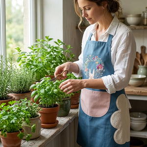 Waterproof Kitchen Apron for Women with Built-In Towel & Front Pocket | Comfortable Cooking Apron for Home & Chef Use