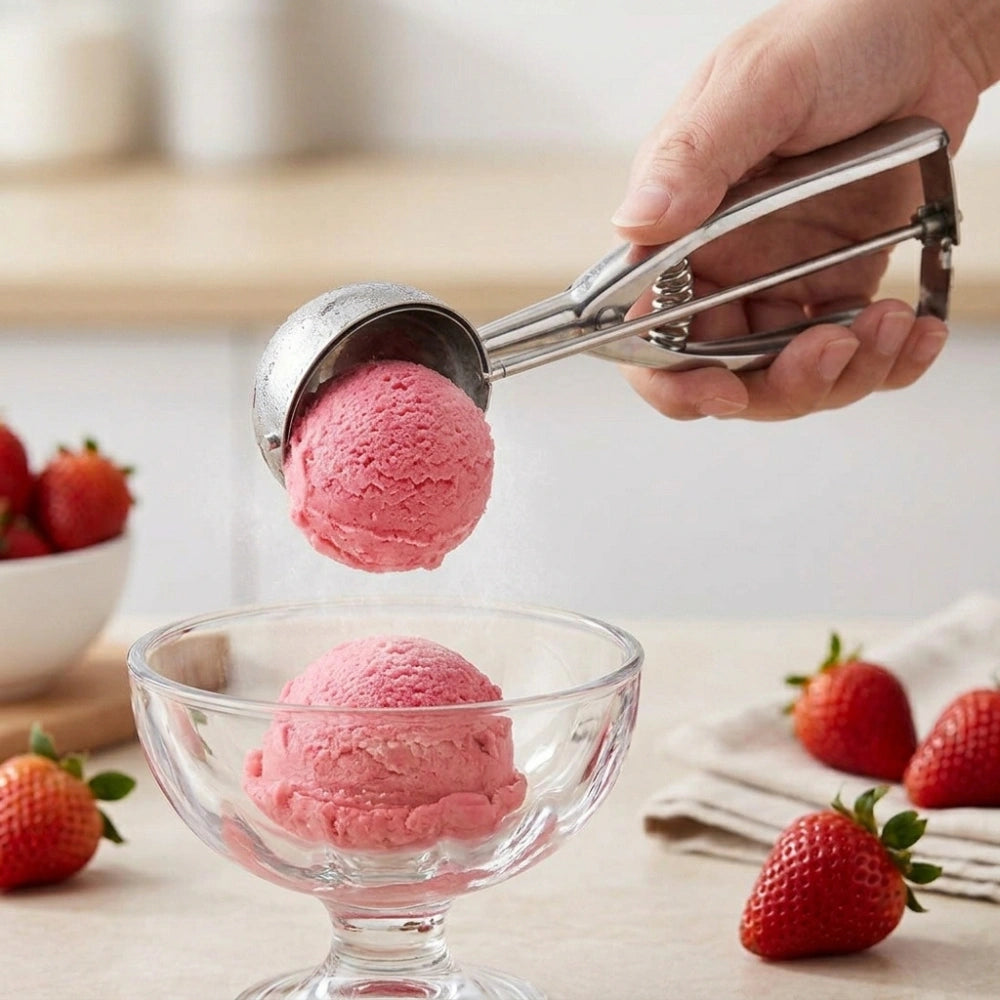 Stainless Steel Ice Cream Scoop Spoon | Heavy-Duty Ice Cream Serving Scoop for Gelato, Sorbet & Cookie Dough
