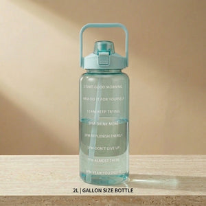 2L Motivational Water Bottle with Straw & Time Marker | Leakproof Large Capacity Sports Bottle for Gym, Office, School, Travel & Outdoor Activities