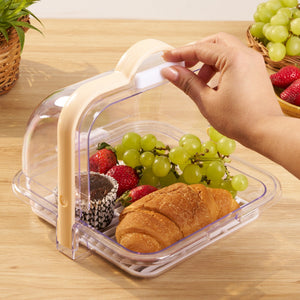Fresh Keeper Acrylic Food Organizer | Drain Tray Vegetable Fruit Storage Container
