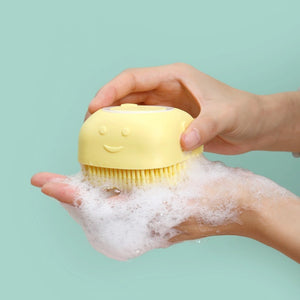 Silicone Body Scrubber with Soap Dispenser – Soft Exfoliating Bath Brush for Babies, Kids, Men, Women & Pets