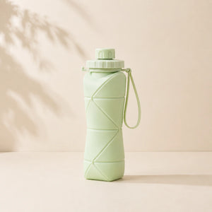 600ml Folding Silicone Water Bottle | Collapsible BPA-Free Sports Bottle, Leakproof Travel Water Bottle for Gym, Hiking, Camping, Cycling & Outdoor Activities