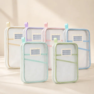 A4 Mesh Zipper Document Pouch – Transparent File Organizer Bag with 1 pcs