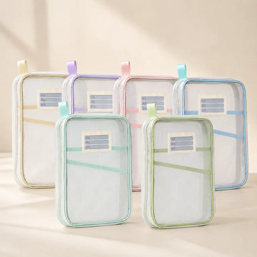 A4 Mesh Zipper Document Pouch – Transparent File Organizer Bag with 1 pcs