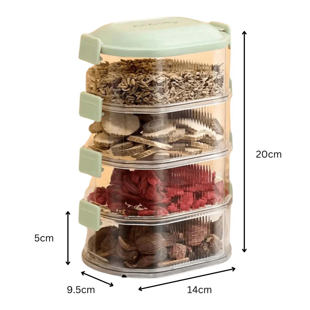 Multilayer Vacuum Seasoning Storage Box | Stackable & Airtight Spice Organizer