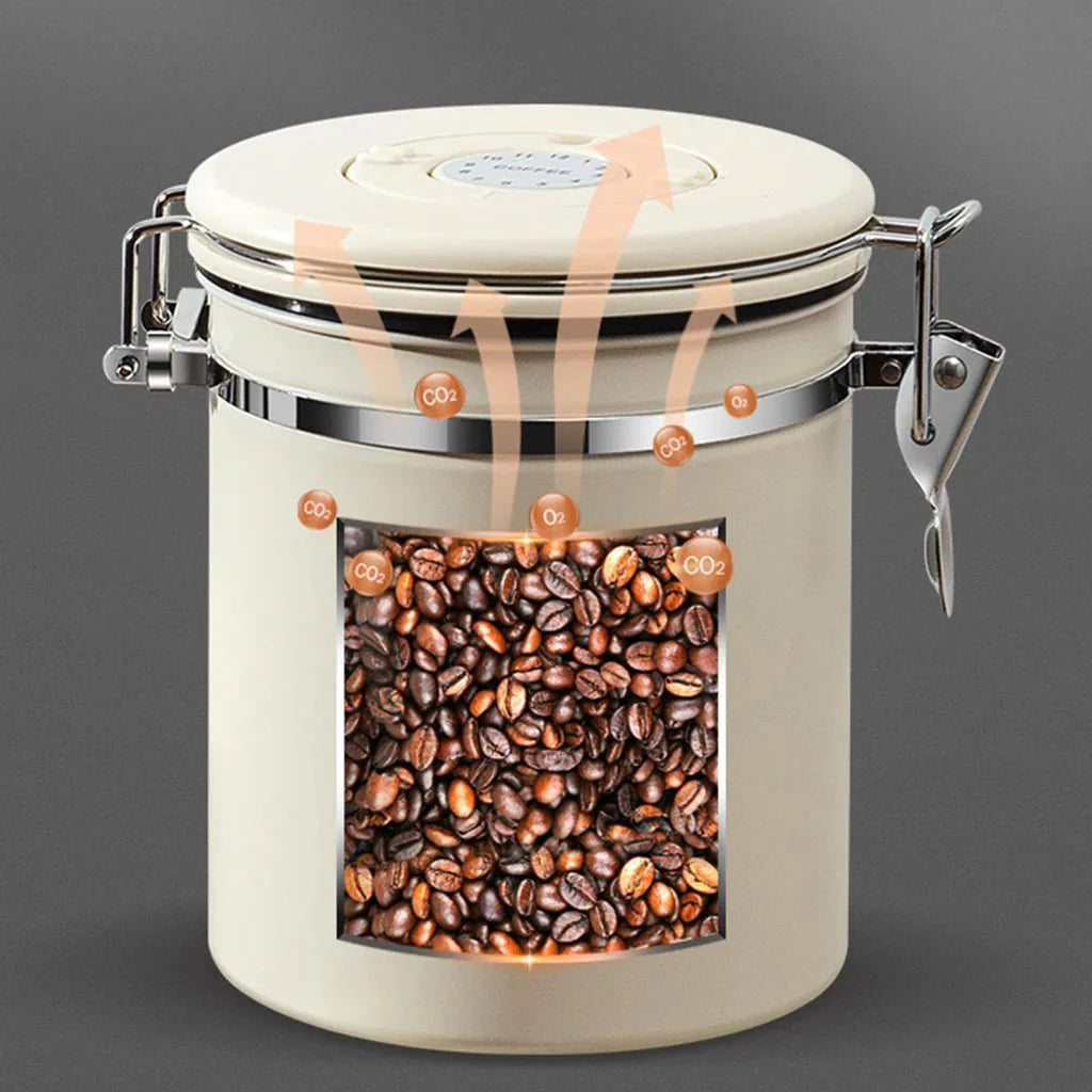 Vacuum Seal Coffee Bean Container 1500ml | Preserve Aroma & Freshness