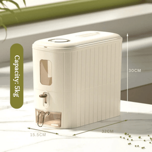 Durable Airtight Rice Storage Container - 5kg/10kg Moisture-Proof Dispenser