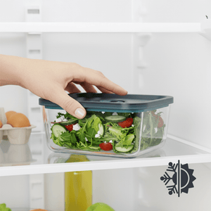 Smart Rectangular Vacuum Glass Food Container | 800ml Date-Tracker Freshness Lock