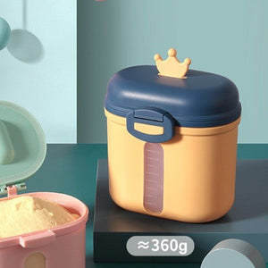 Portable Baby Formula Dispenser | Airtight Milk Powder Storage Box with Crown Lid