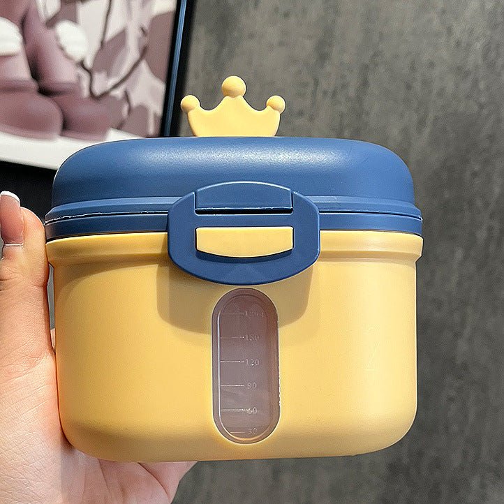 Portable Baby Formula Dispenser | Airtight Milk Powder Storage Box with Crown Lid