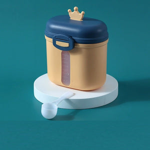 Portable Baby Formula Dispenser | Airtight Milk Powder Storage Box with Crown Lid