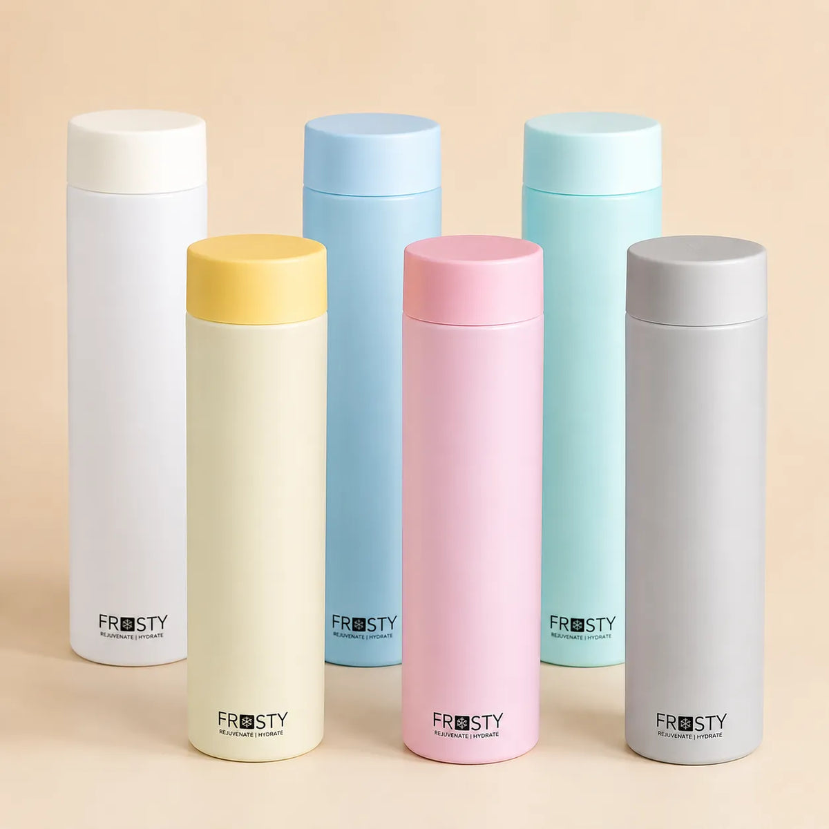 6PCS 1L Unbreakable Round Water Bottle Set | BPA-Free Leakproof Plastic Bottles for Home, Office & Gym