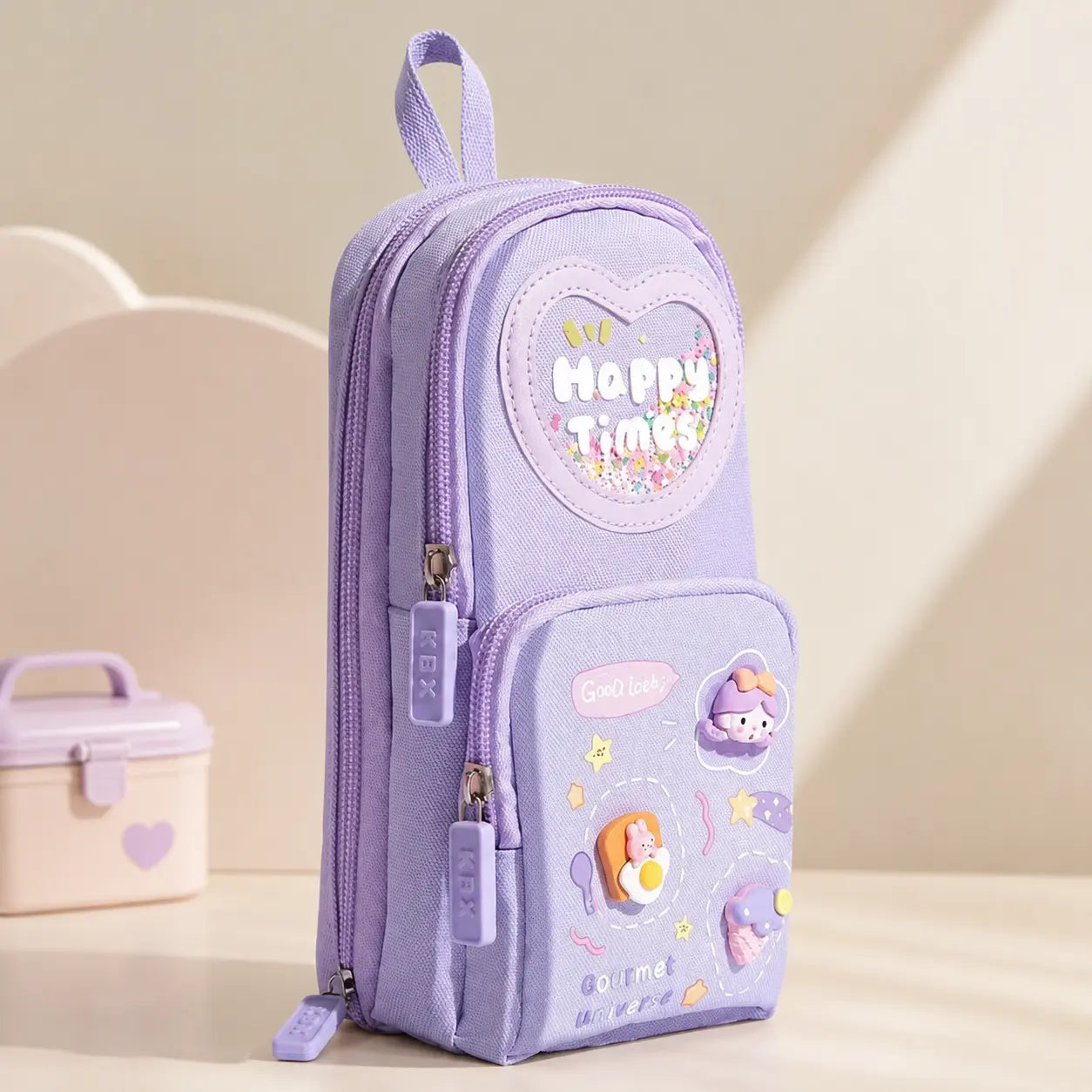 Cute 6 -Compartment Pencil Pouch for School – Large Capacity Zipper Stationery Organizer