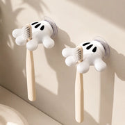 Cute Wall Hanging Toothbrush Holder | Suction Hook Bathroom Organizer | Pack of 2