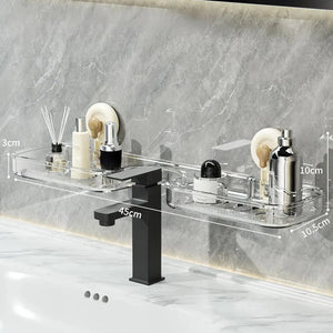 Housious No-Drill Suction Rack for Sink – Bathroom Organizer Shelf