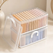 Foldable Fabric Storage Box with Lid | 26L Clothes & Pants Organizer | Collapsible Closet Storage Bin with Handles | Multi-Purpose Home Organizer | 3 PCS