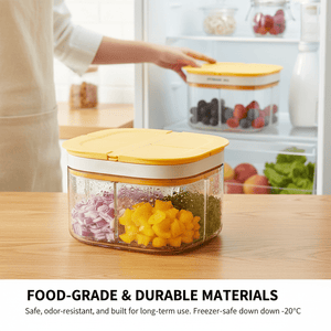 4-Compartment Airtight Spice & Food Prep Box | Smart Kitchen Organizer
