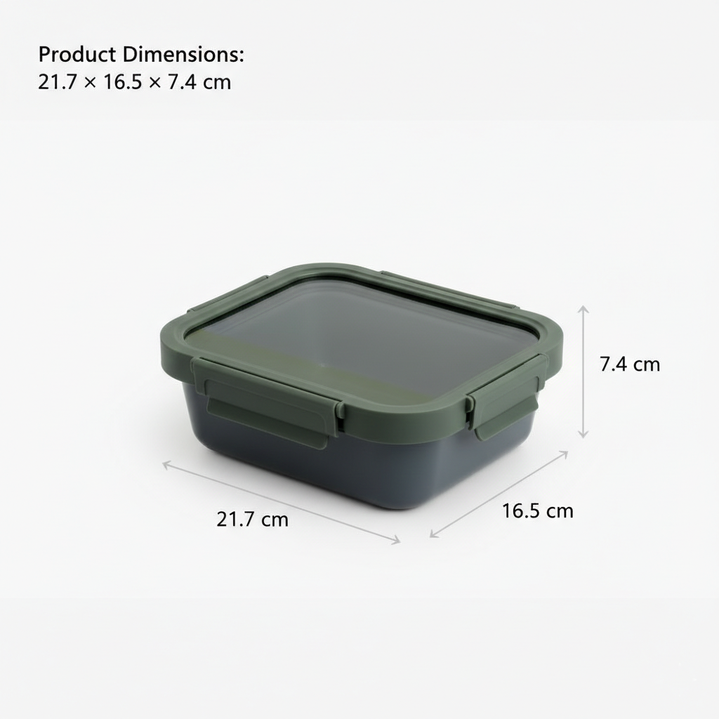 Rectangle 1050ml Non-Stick Glass Food Storage Container | Easy Clean Freshness Lock