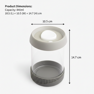 840ml Premium Microwave-Safe Borosilicate Glass Canister | Powerful Vacuum Lid for Max Freshness