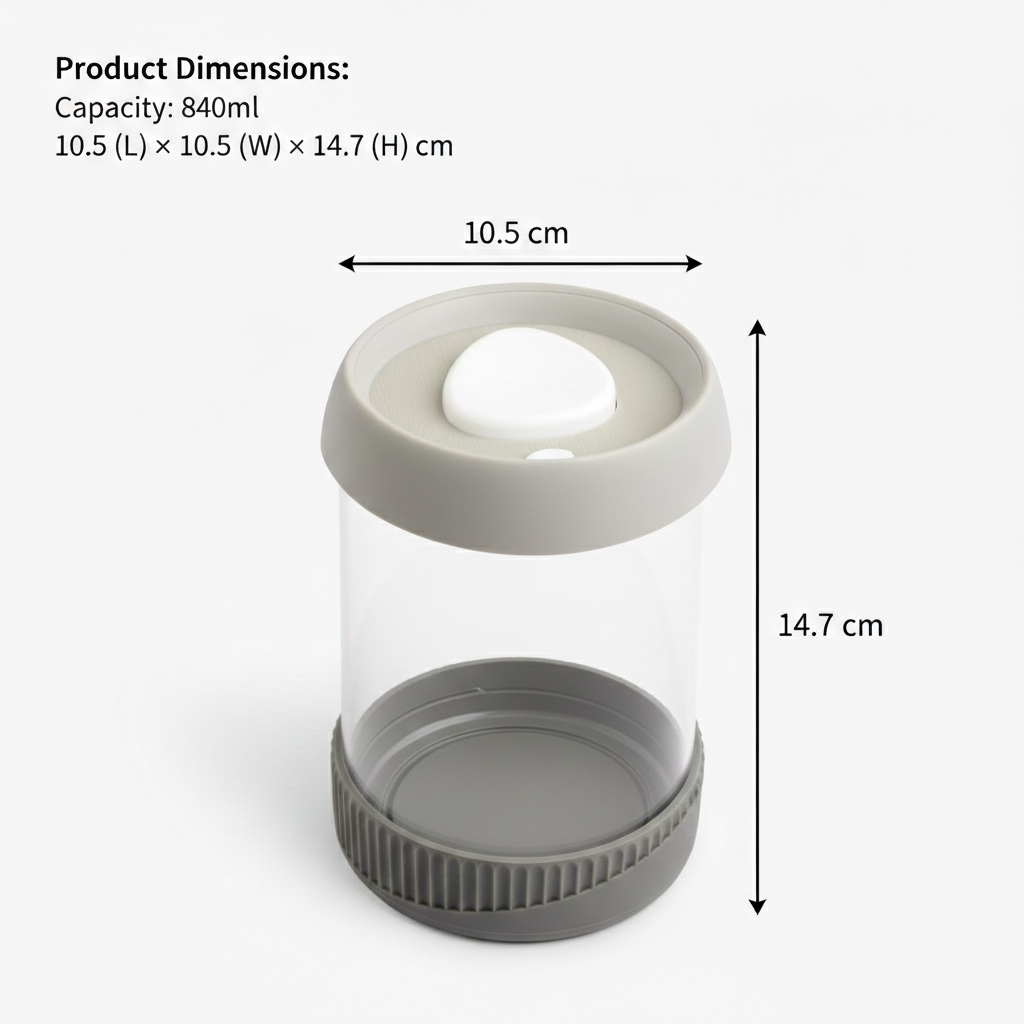 840ml Premium Microwave-Safe Borosilicate Glass Canister | Powerful Vacuum Lid for Max Freshness