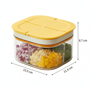 4-Compartment Airtight Spice & Food Prep Box | Smart Kitchen Organizer