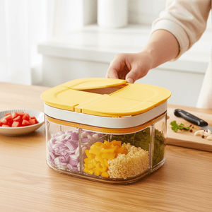 4-Compartment Airtight Spice & Food Prep Box | Smart Kitchen Organizer