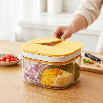 4-Compartment Airtight Spice & Food Prep Box | Smart Kitchen Organizer