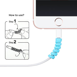 Flexible Cable Protector Spiral | Charger Wire Saver (Assorted Colors)