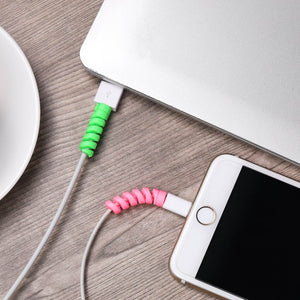Flexible Cable Protector Spiral | Charger Wire Saver (Assorted Colors)
