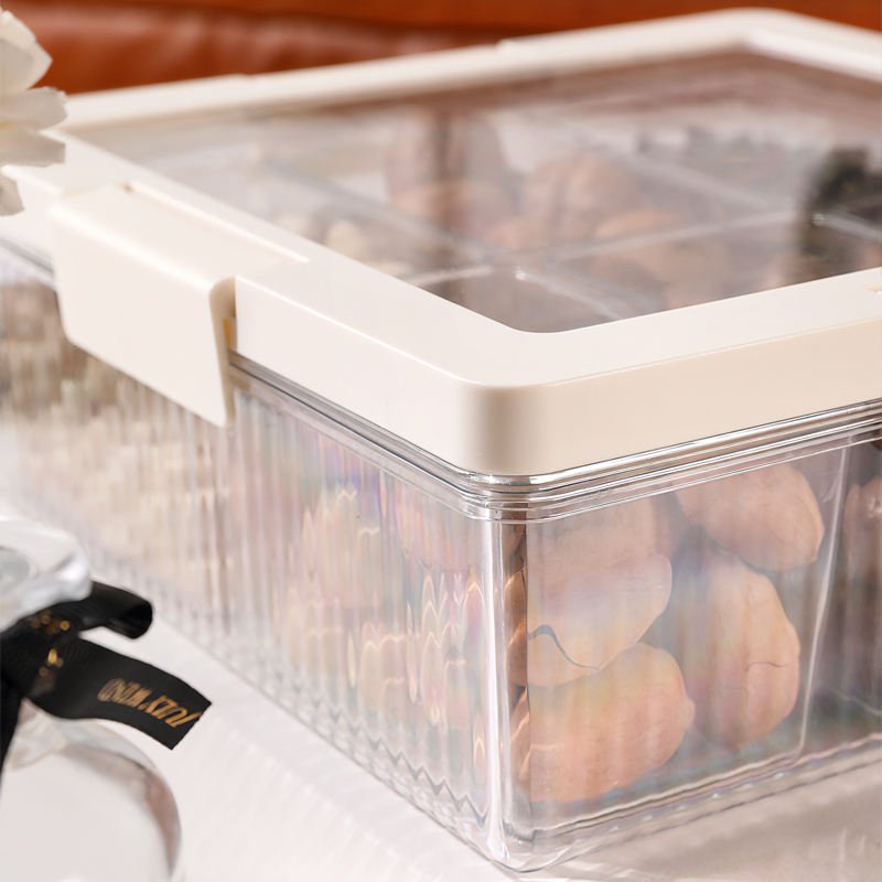6-Grid Multi-Purpose Snack & Candy Storage Box (27cm) | Elegant Serving Tray & Organizer