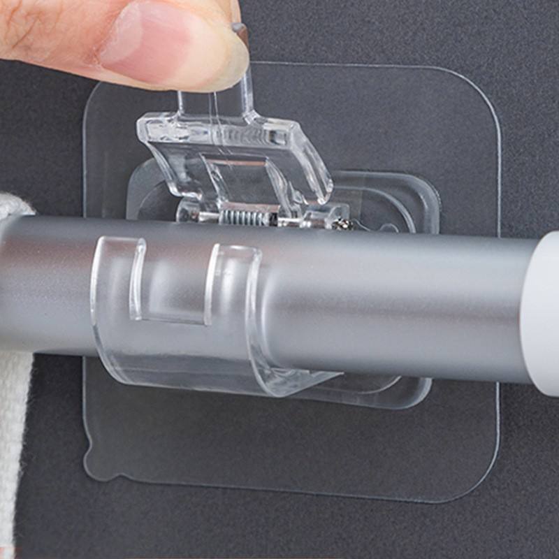 Self Adhesive Curtain Rod Holder Hooks | No Drill Adjustable Brackets | 04 PCS