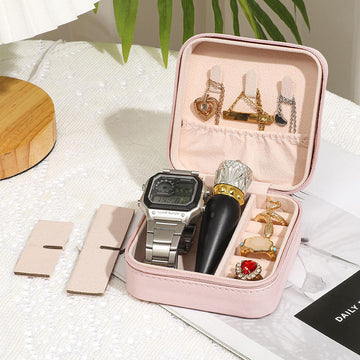 PU Leather Travel Jewelry Organizer | Portable Storage Case