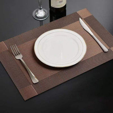 PVC Dining Table Placemats | Heat Resistant Anti-Skid Washable Mats | Pack of 4