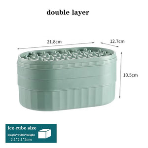 Silicone Ice Cube Tray with Lid | Ice Mold with Storage Compartment