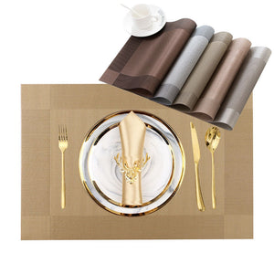 PVC Dining Table Placemats | Heat Resistant Anti-Skid Washable Mats | Pack of 4