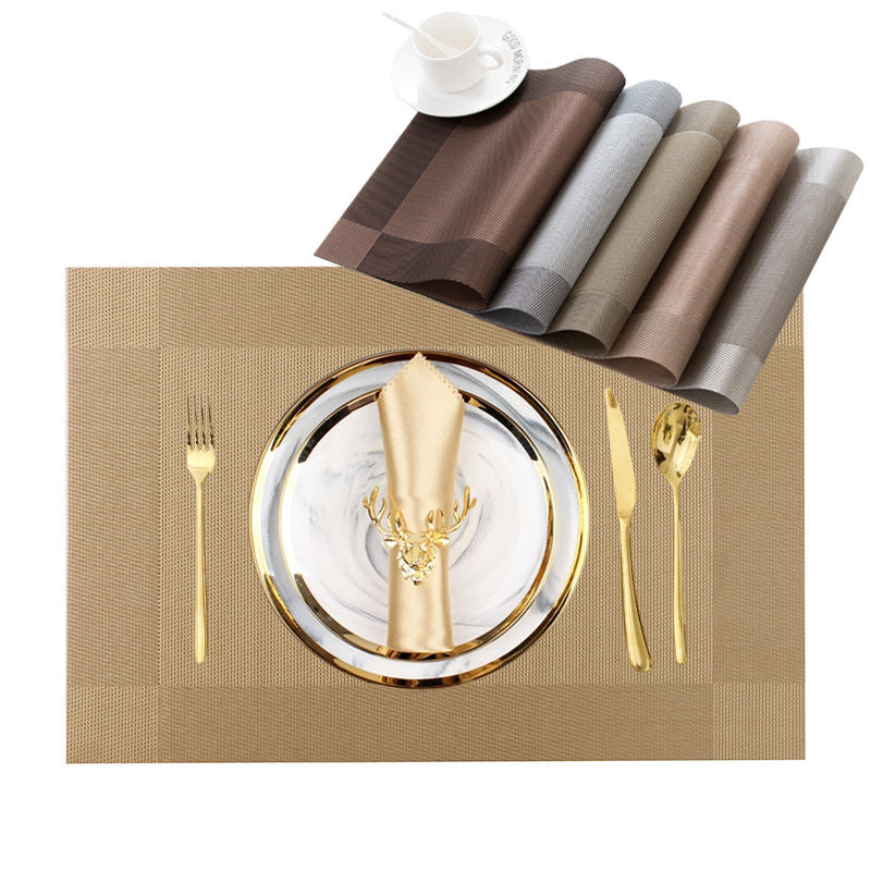 PVC Dining Table Placemats | Heat Resistant Anti-Skid Washable Mats | Pack of 4