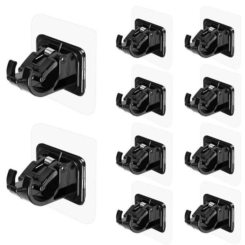 Self Adhesive Curtain Rod Holder Hooks | No Drill Adjustable Brackets | 04 PCS