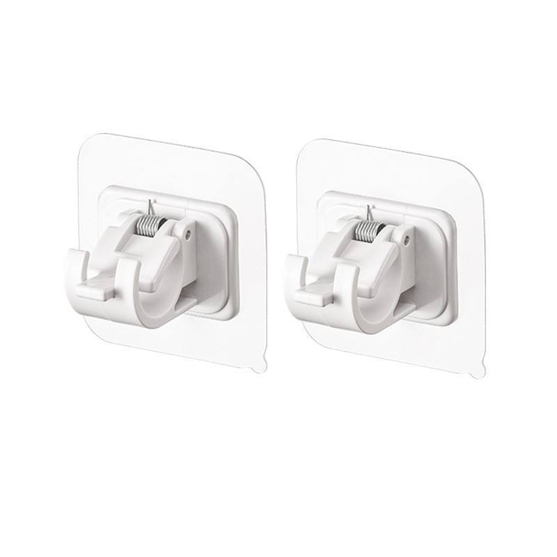 Self Adhesive Curtain Rod Holder Hooks | No Drill Adjustable Brackets | 04 PCS