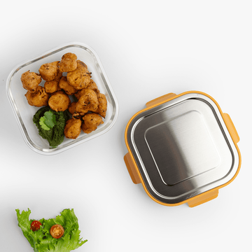 Premium Leak-Proof Borosilicate Glass Container 800ml | Steel Lid for Ultimate Freshness