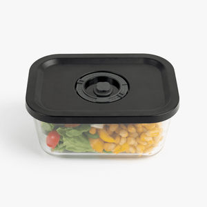 Smart Rectangular Vacuum Glass Food Container | 800ml Date-Tracker Freshness Lock