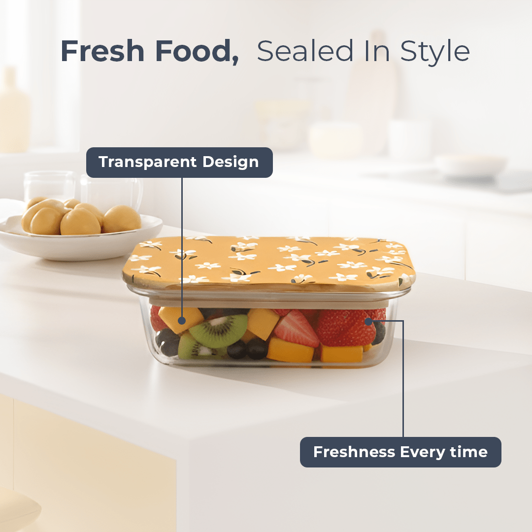 640ml Eco-Friendly Borosilicate Glass Container | Airtight Bamboo Lid Food Box