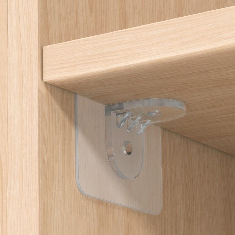 Hook Rail Shelf Bracket Set | Wall Mount Support Hooks | 6 PCS