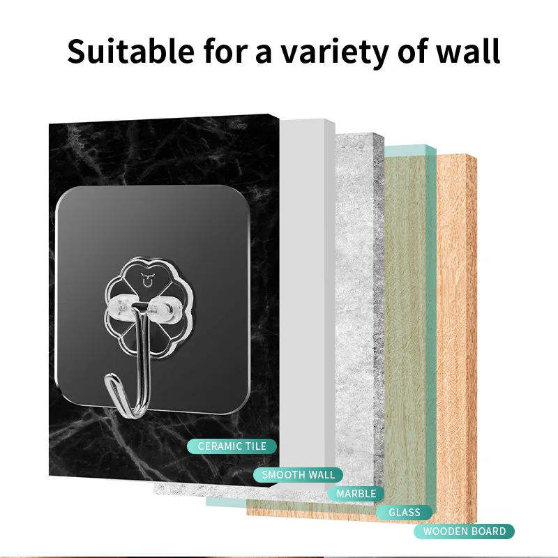 Self Adhesive Wall Hooks | Strong Traceless Multi-Purpose Hooks | Pack of 10