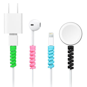Flexible Cable Protector Spiral | Charger Wire Saver (Assorted Colors)