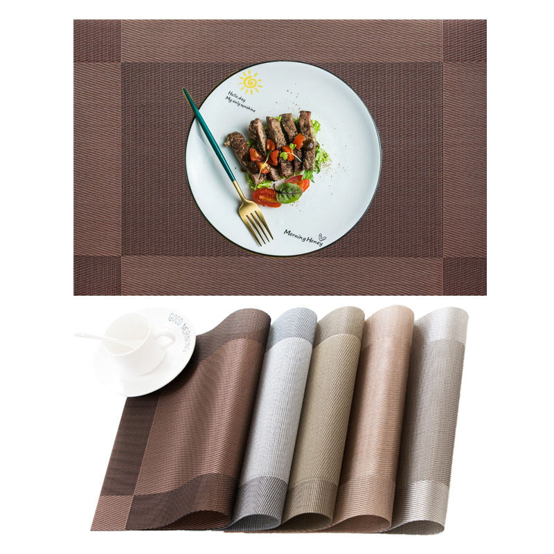 PVC Dining Table Placemats | Heat Resistant Anti-Skid Washable Mats | Pack of 4