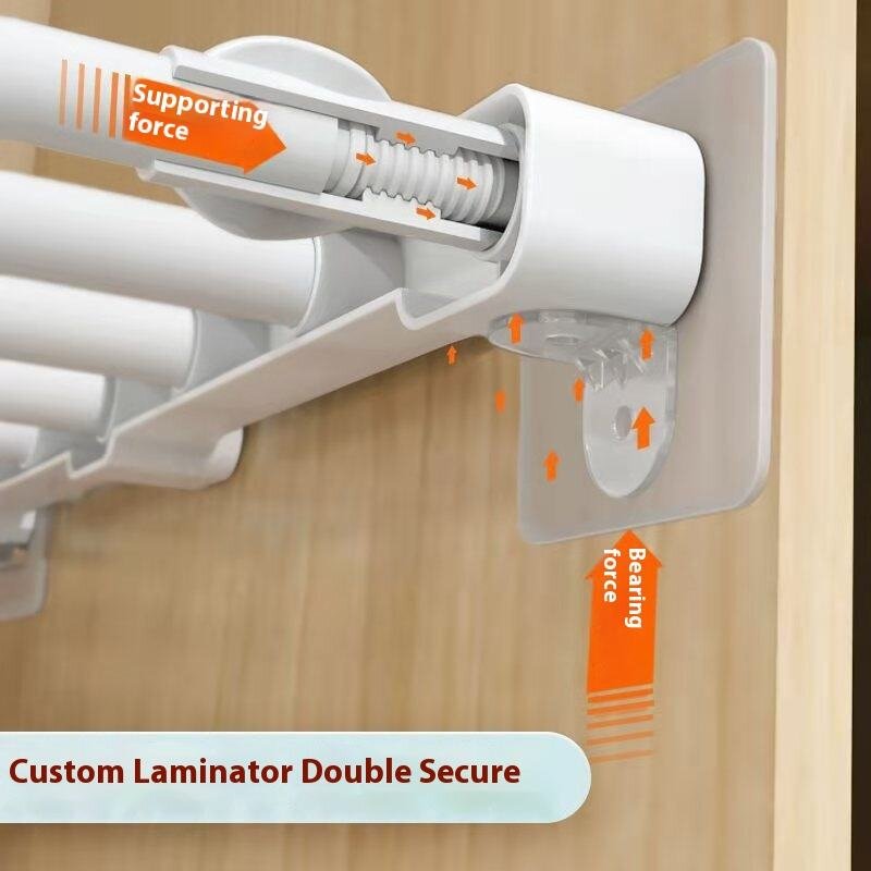 Hook Rail Shelf Bracket Set | Wall Mount Support Hooks | 6 PCS
