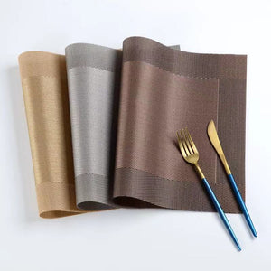 PVC Dining Table Placemats | Heat Resistant Anti-Skid Washable Mats | Pack of 4